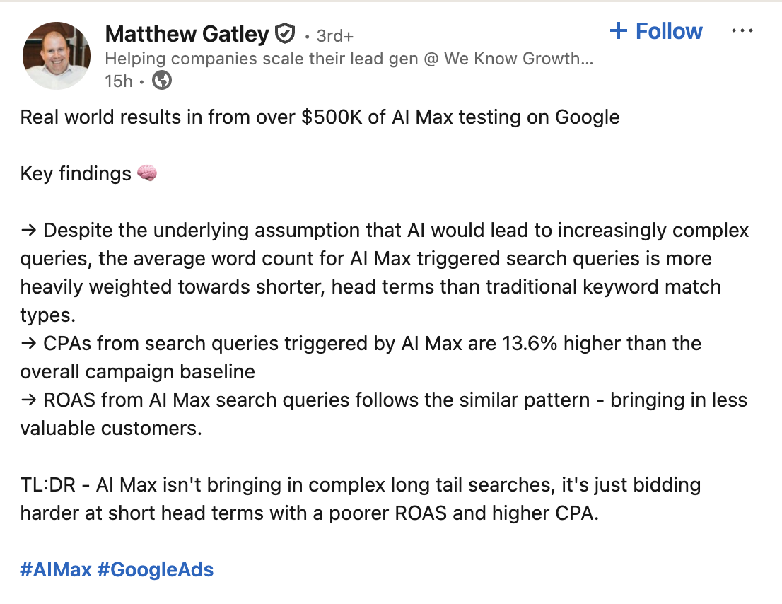 3 - matthew gatley linkedin post