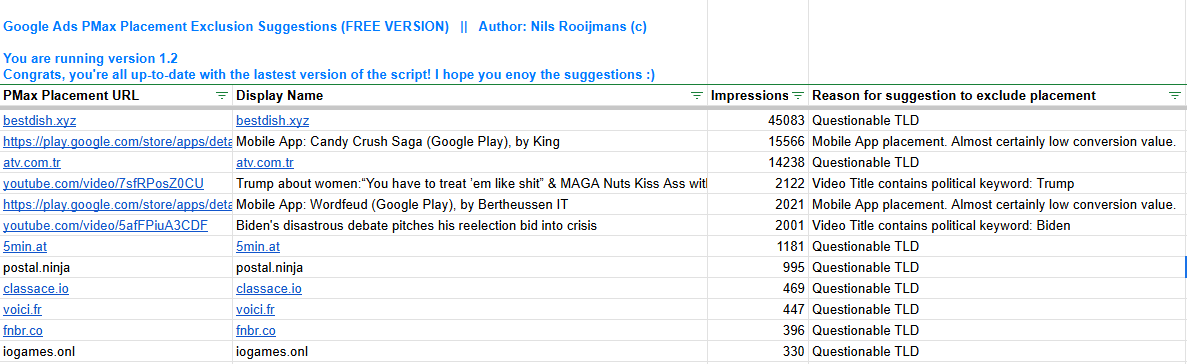 4 - pmax placement exclusions screenshot