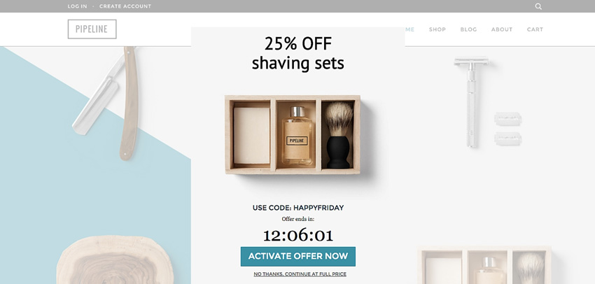 urgency popup example