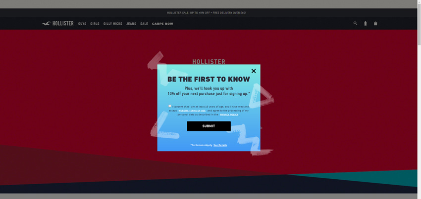 hollister discount overlay