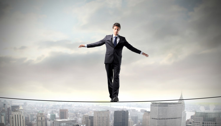 business man taking risks