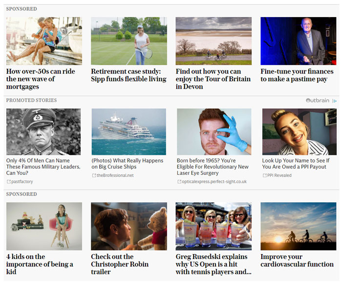 telegraph outbrain native ad
