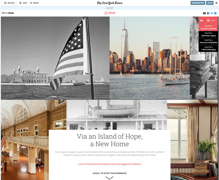 air bnb native ad