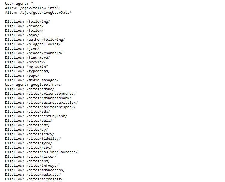 robots txt file