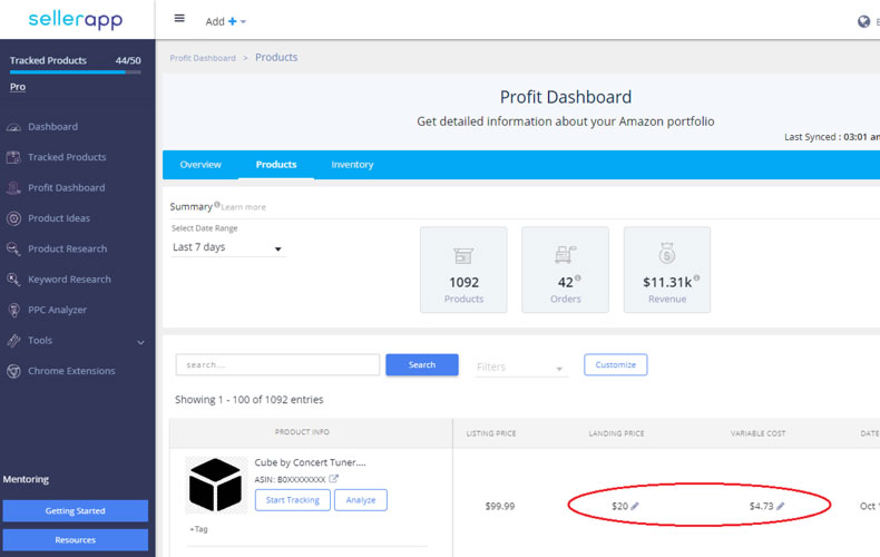 sellerapp amazon tool