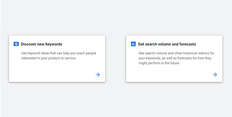 google keyword planner step one