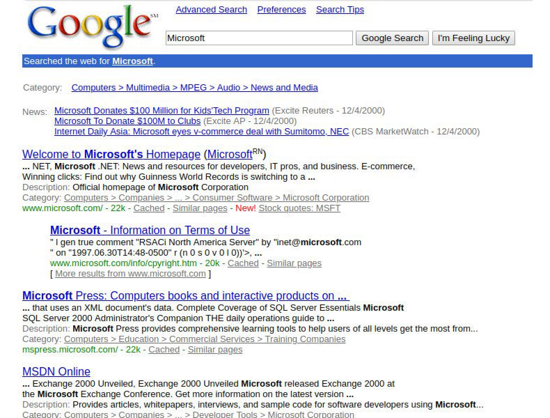 google search original