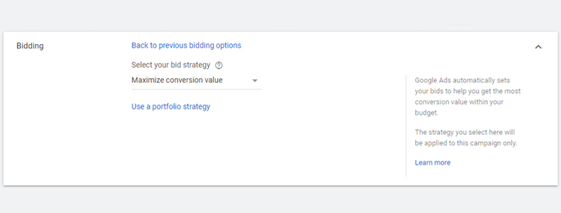 maximize conversion value bidding strategy