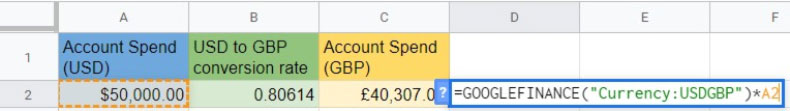 google finance formula