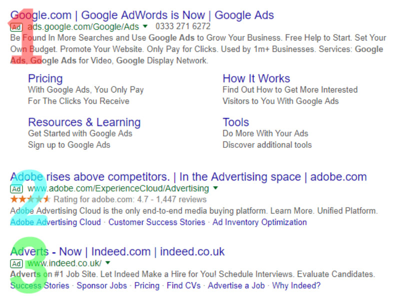 google ads ad position